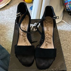 Sam Edelman black suede sandals
